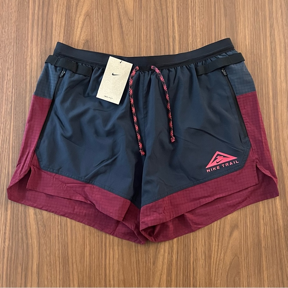 Nike Trail Dri-FIT 5" Flex Stride Brief Lined Shorts Mens L Black Red DN4480-638